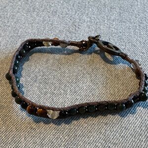 Beaded Bracelet with Brown and Green Beads Energy Muse